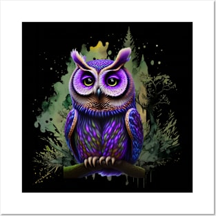 Owl In Forest Posters and Art